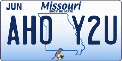 MO license plate AH0Y2U