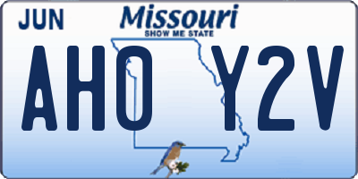 MO license plate AH0Y2V