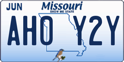 MO license plate AH0Y2Y