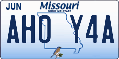 MO license plate AH0Y4A