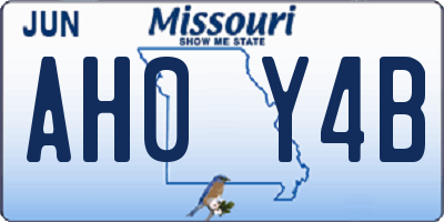 MO license plate AH0Y4B