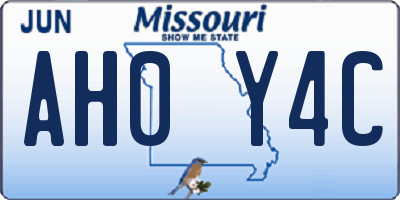 MO license plate AH0Y4C