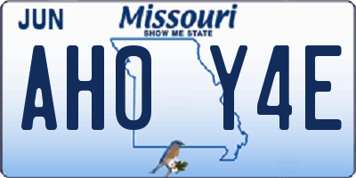 MO license plate AH0Y4E