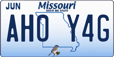 MO license plate AH0Y4G