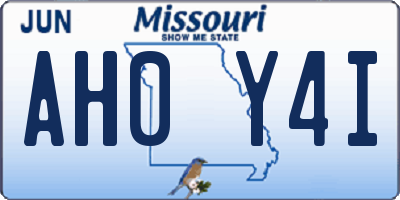 MO license plate AH0Y4I