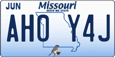 MO license plate AH0Y4J