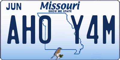 MO license plate AH0Y4M