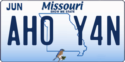 MO license plate AH0Y4N