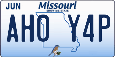 MO license plate AH0Y4P