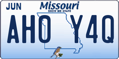 MO license plate AH0Y4Q