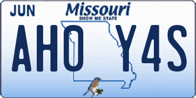 MO license plate AH0Y4S