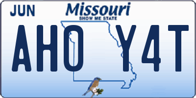 MO license plate AH0Y4T