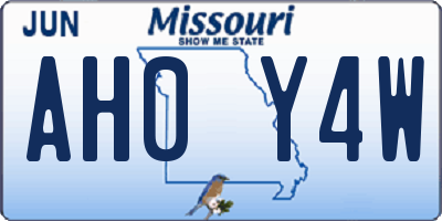 MO license plate AH0Y4W