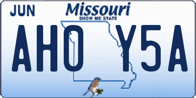 MO license plate AH0Y5A