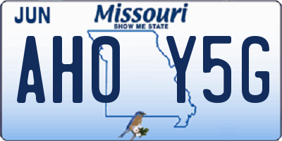 MO license plate AH0Y5G