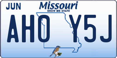 MO license plate AH0Y5J