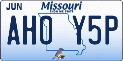 MO license plate AH0Y5P