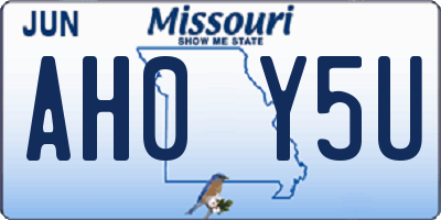 MO license plate AH0Y5U