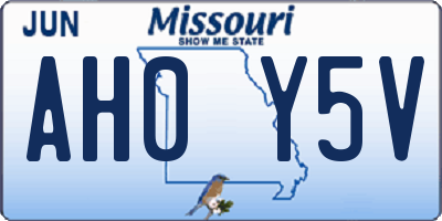 MO license plate AH0Y5V