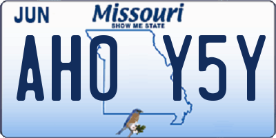 MO license plate AH0Y5Y