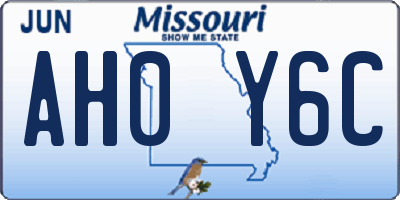 MO license plate AH0Y6C