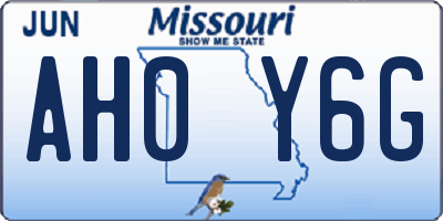 MO license plate AH0Y6G