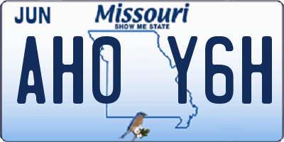 MO license plate AH0Y6H