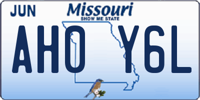 MO license plate AH0Y6L