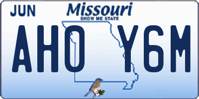 MO license plate AH0Y6M