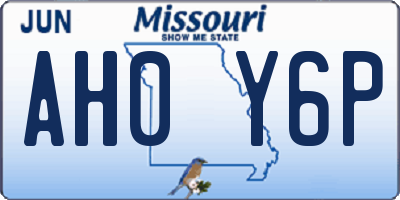 MO license plate AH0Y6P