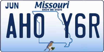 MO license plate AH0Y6R