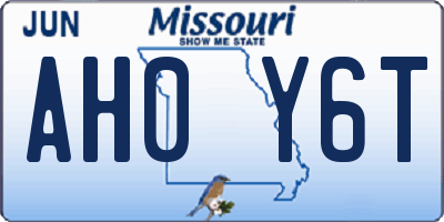 MO license plate AH0Y6T