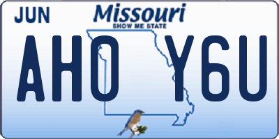 MO license plate AH0Y6U