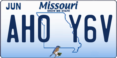 MO license plate AH0Y6V