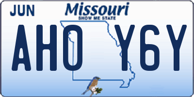 MO license plate AH0Y6Y