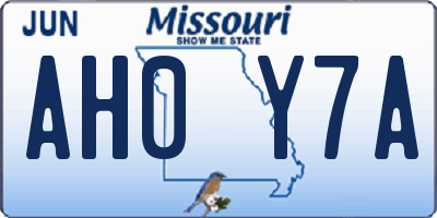 MO license plate AH0Y7A