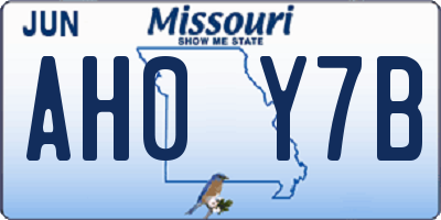 MO license plate AH0Y7B