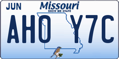 MO license plate AH0Y7C