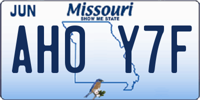 MO license plate AH0Y7F