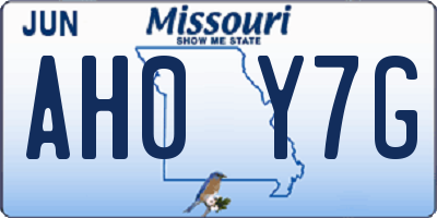 MO license plate AH0Y7G