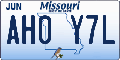 MO license plate AH0Y7L