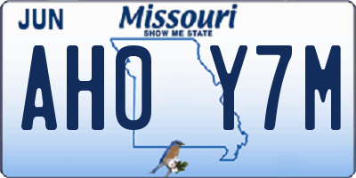 MO license plate AH0Y7M