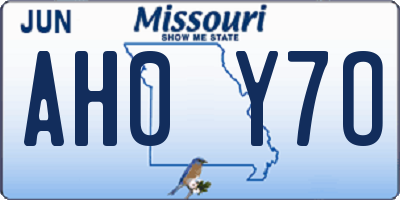 MO license plate AH0Y7O