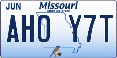 MO license plate AH0Y7T