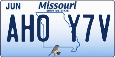 MO license plate AH0Y7V