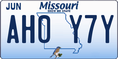 MO license plate AH0Y7Y