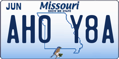 MO license plate AH0Y8A