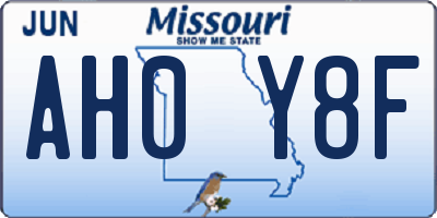 MO license plate AH0Y8F