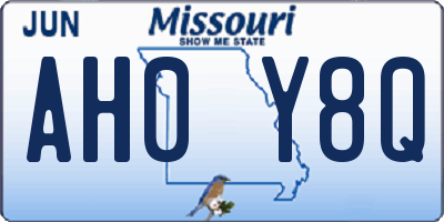 MO license plate AH0Y8Q