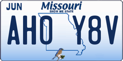 MO license plate AH0Y8V